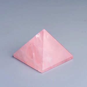 Natural Rose Quartz Crystal Pyramid Ornament