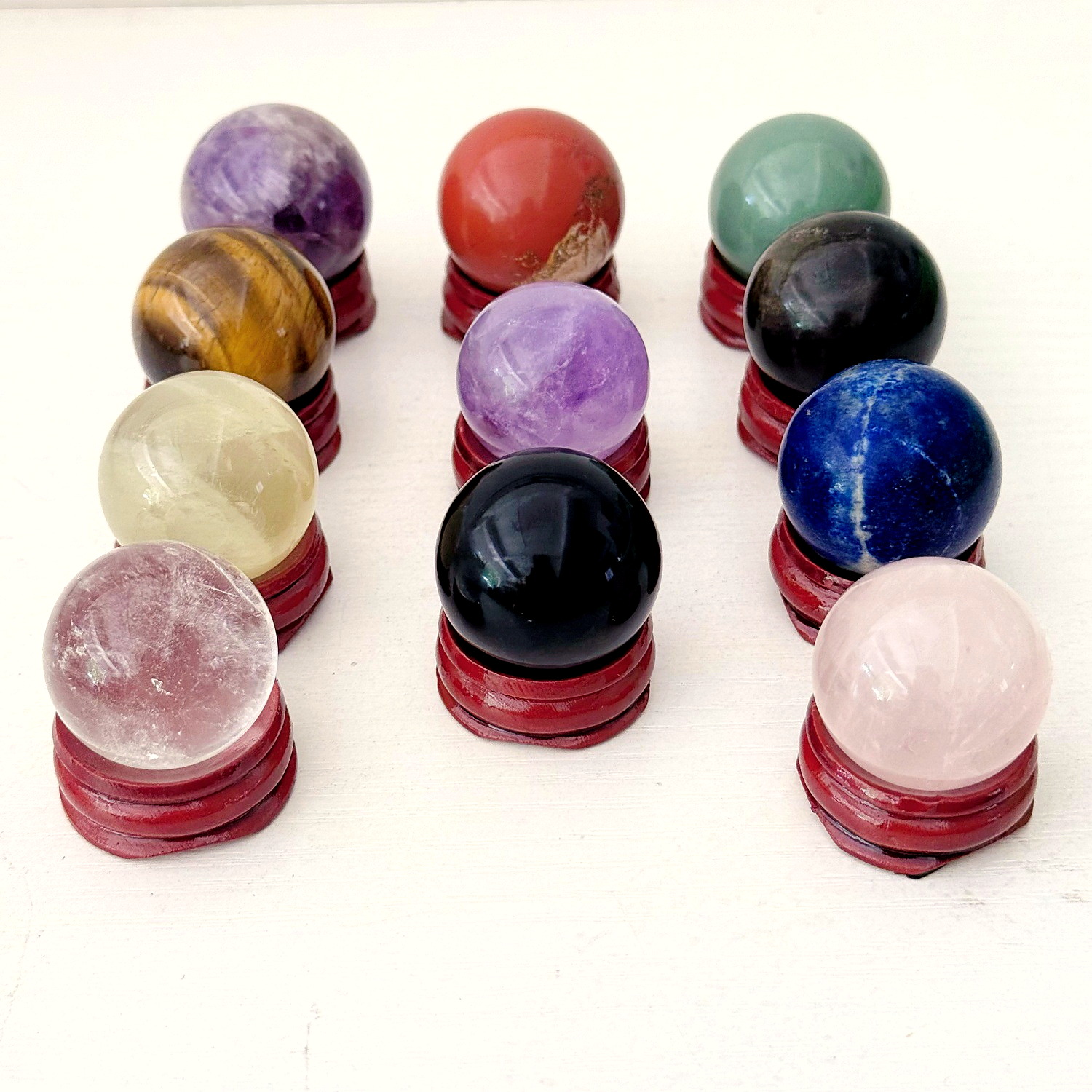 Natural Crystal Sphere Ornament with Stand - Image 2