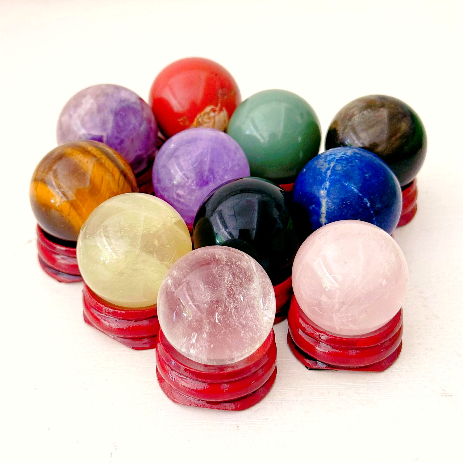 Natural Crystal Sphere Ornament with Stand - Image 3