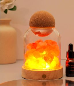 Raw Crystal Aromatherapy Diffuser Stone Ornament with LED Base