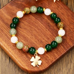Natural Agate Beaded Stretch Bracelet (Assorted Styles)