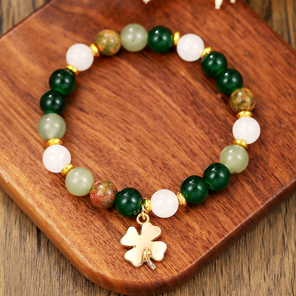 Natural Agate Beaded Stretch Bracelet (Assorted Styles)