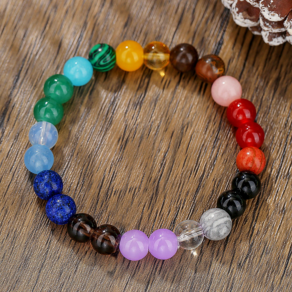 Natural Agate Beaded Stretch Bracelet (Assorted Styles) - Image 2