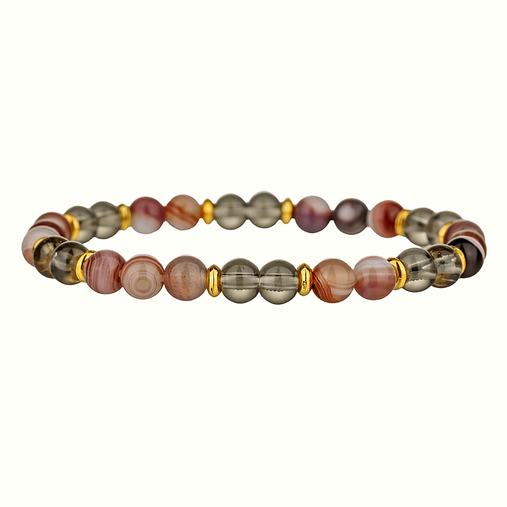 Natural Agate Beaded Stretch Bracelet (Assorted Styles) - Image 5